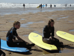 Teen campers on the beach Teen campers on the beach